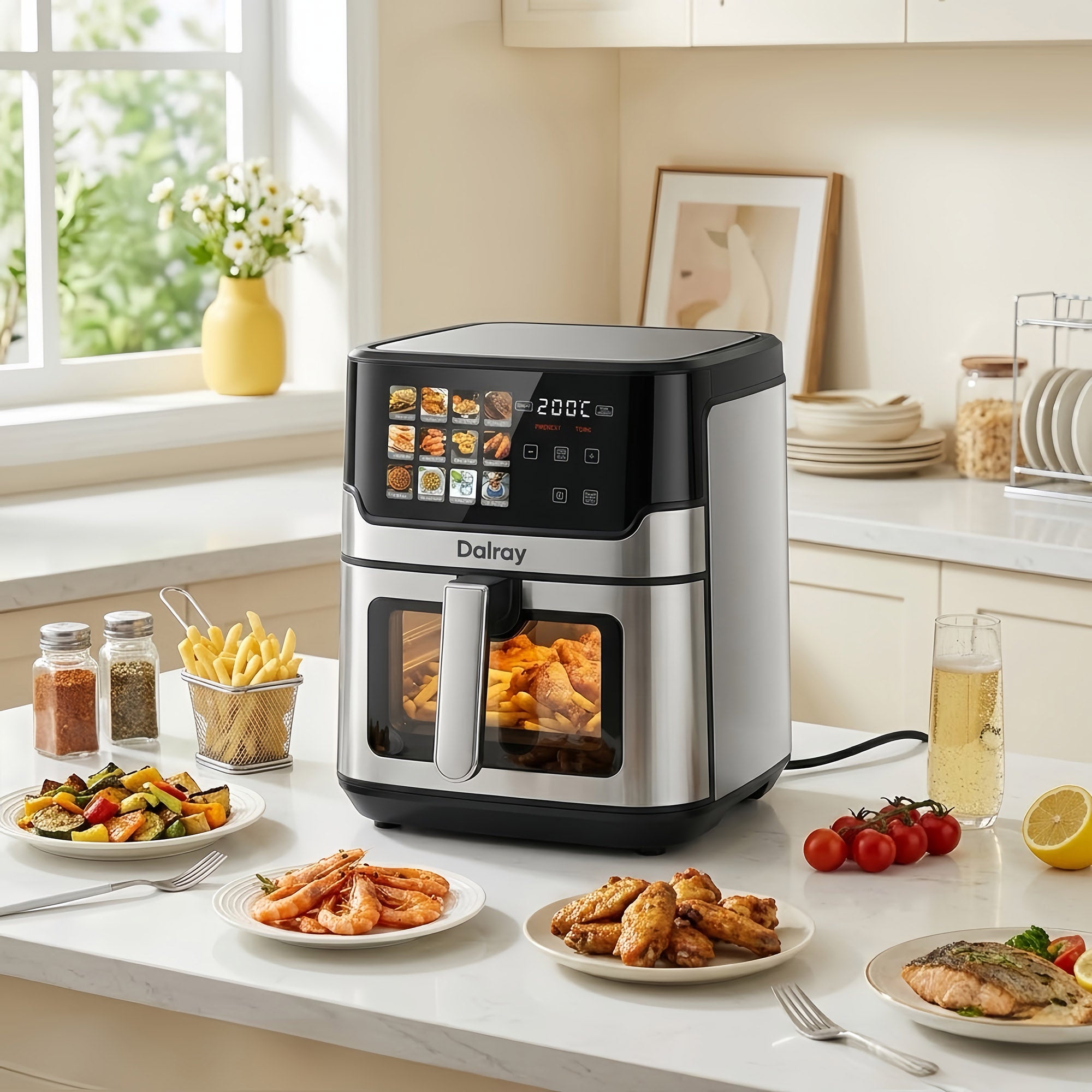 Dalray 8L Digital Air Fryer – 1800W Smart Touch Screen & Visible Window